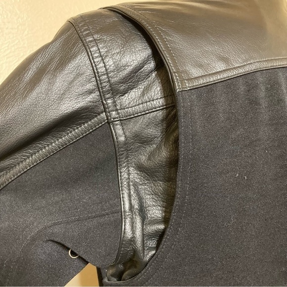 HARLEY DAVIDSON biker riding jacket heavy duty leather trimmed Large - Picture 11 of 14